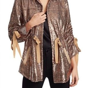 ISO Cinq A Sept Mathieu Sequin Jacket Bronze sz L